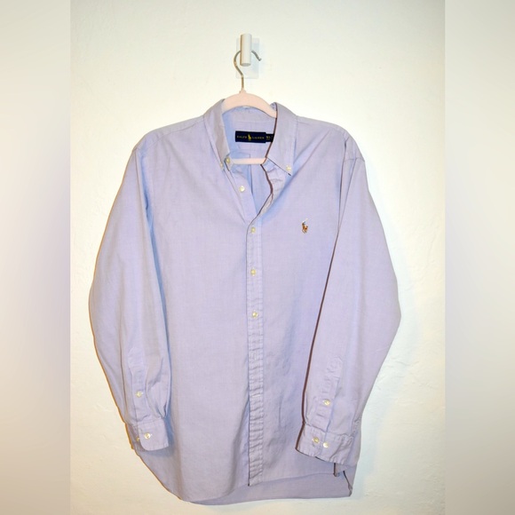 Ralph Lauren Mens 32/33 Purple Button Down Oxford Long Sleeve Classic Fit Shirt - Picture 1 of 5